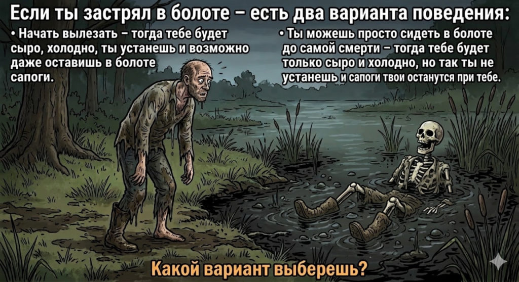 если ты застрял в болоте